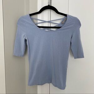 ❄️ BERSHKA Light Blue Form-fitting Top​​​​​